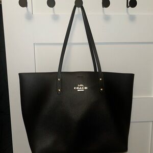 Coach Black Leather Tote Bag